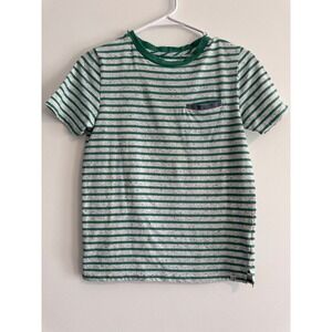 Sovereign Code Striped Pocket Tee Boys L 14-16 Green Speckled Marled Knit Preppy